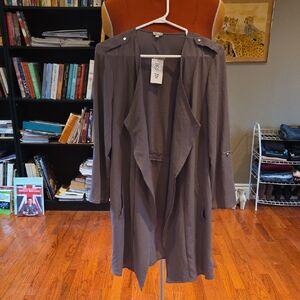 Kismet Open-Front Light/Long Cardigan - Taupe